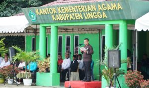 Bupati Lingga Pimpin Upacara Peringatan HAB ke-78 Kemenag. (Foto: ist)