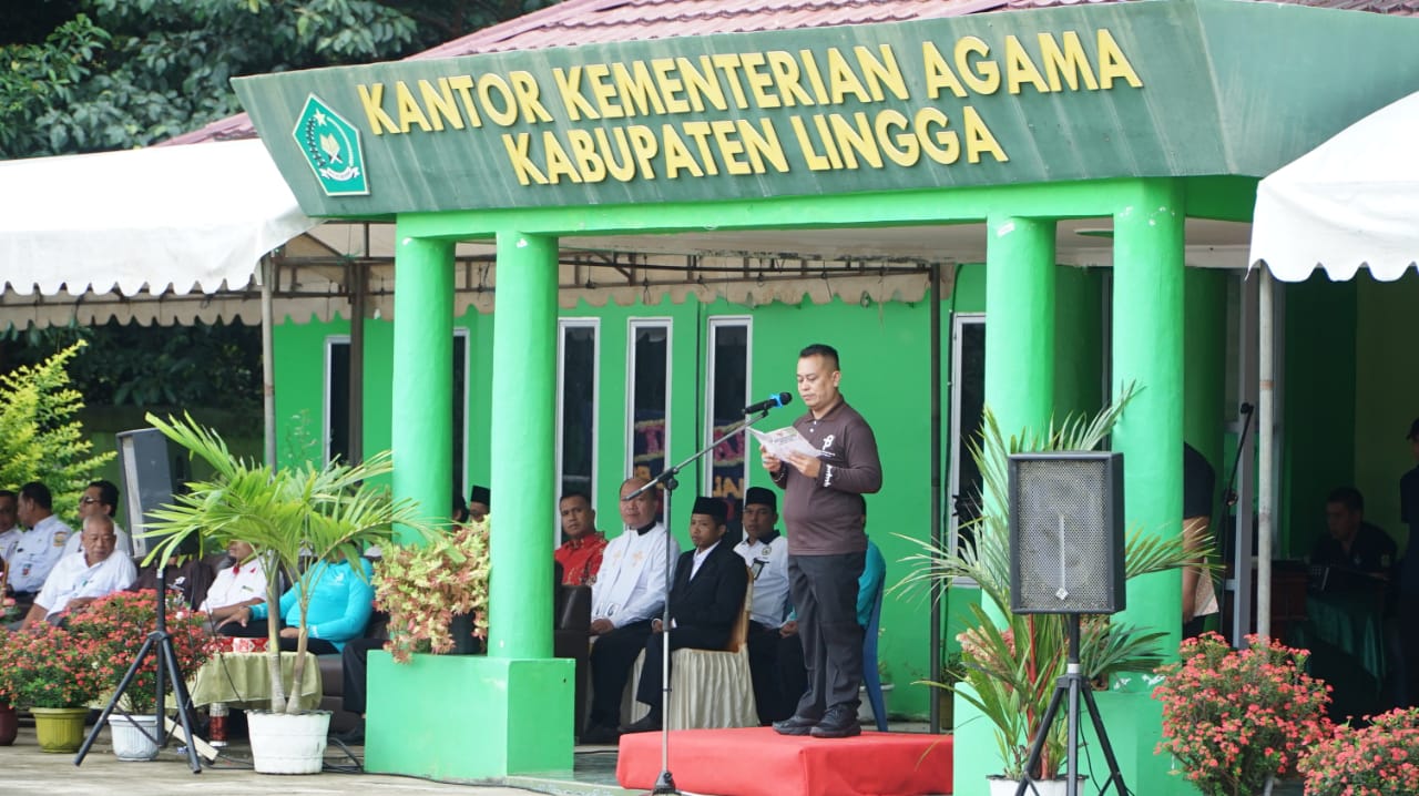 Bupati Lingga Pimpin Upacara Peringatan HAB ke-78 Kemenag. (Foto: ist)