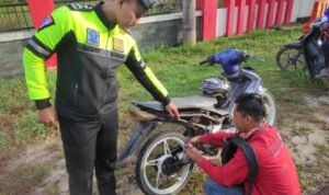 Satlantas Polres Lingga Tertibkan Knalpot Brong