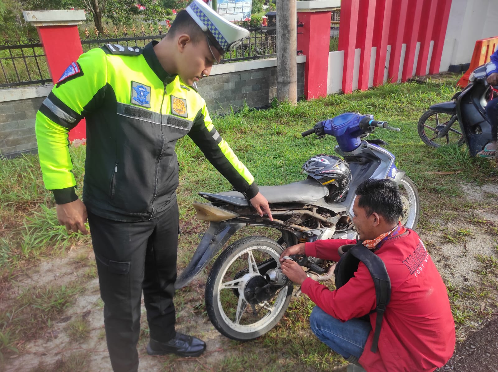 Satlantas Polres Lingga Tertibkan Knalpot Brong