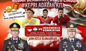 Kapolres Lingga Ajak Warga Dabo Singkep Nobar Timnas Indonesia vs Uzbekistan Piala AFC U-23