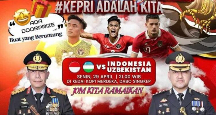 Kapolres Lingga Ajak Warga Dabo Singkep Nobar Timnas Indonesia vs Uzbekistan Piala AFC U-23