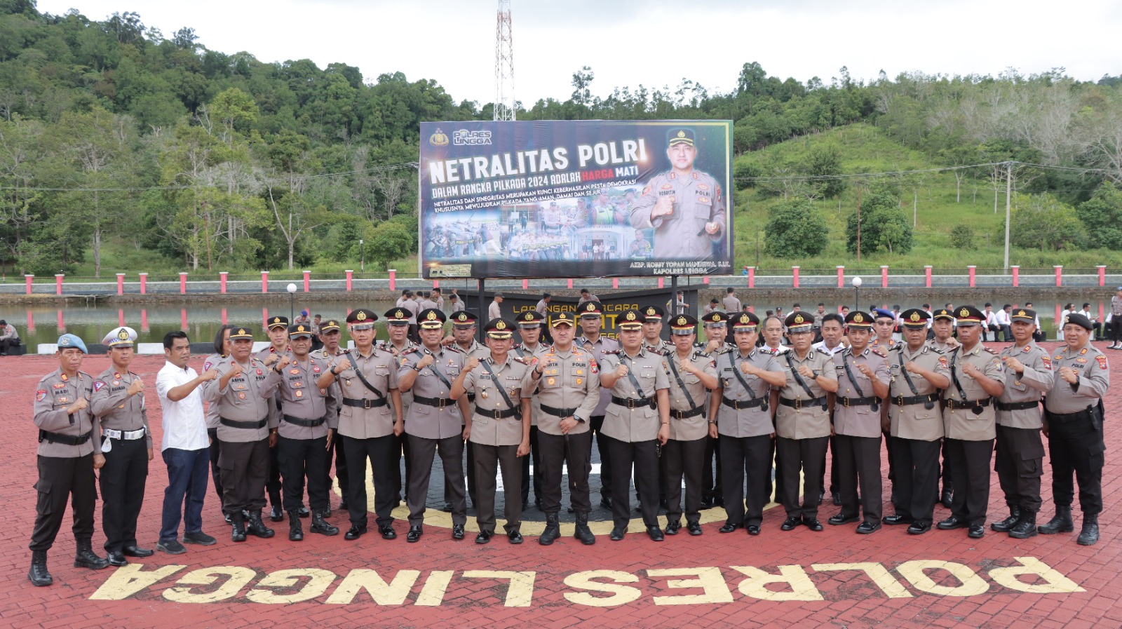 Kapolres Lingga Pimpin Upacara Sertijab dan Pelantikan Pejabat Utama Polres Lingga