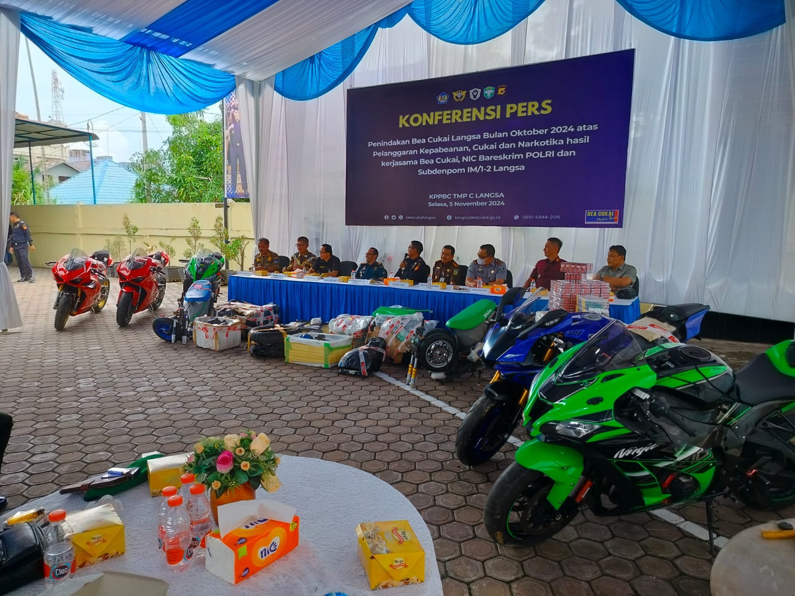 22 unit sepeda motor bekas diselundupkan dari Thailand, dan ditangkap petugas Bea Cukai di Aceh | Foto: Bea Cukai