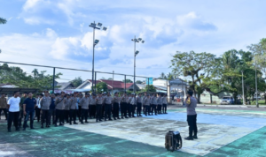 Ratusan Personel Gabungan Siap Kawal Debat Terbuka Paslon Pilkada Lingga, Kapolres Imbau Jaga Kondusivitas | foto: ist