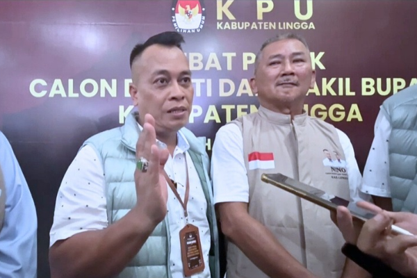 Konferensi pers calon no urut 01 Nizar-Novrizal usai Debat publik calon Kepala Daerah Kab. Lingga 2024 | fotografer: wandy