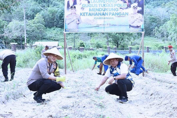 Kapolres Lingga Launching Penanaman 3000 Benih Jagung, Dorong Ketahanan Pangan Nasional | f. Ist