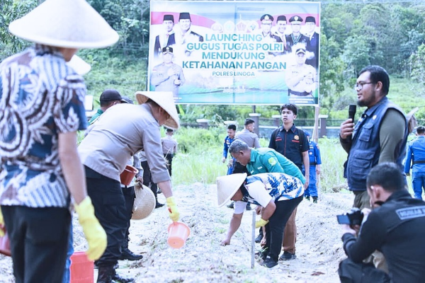 Kapolres Lingga Launching Penanaman 3000 Benih Jagung, Dorong Ketahanan Pangan Nasional | f. Ist