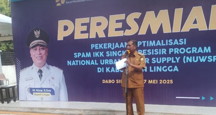 Plt. Kadis Disperindagkop Lingga, Febrizal Taupik, yang mewakili Bupati Lingga