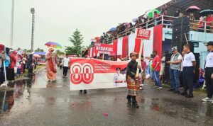 Ribuan Peserta Padati Pawai Pembangunan HUT ke-80 RI di Dabo Singkep