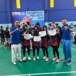 Atlit bulutangkis Kabupaten Lingga yang memperoleh medali perunggu pada ajang Kejurprov PBSI Kepri Tahun 2025. F. Redaksi