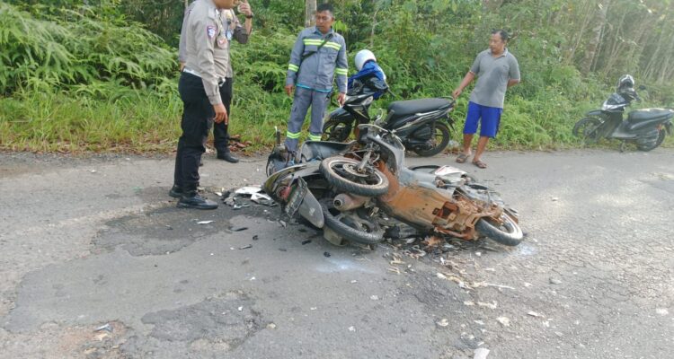 Lokasi kejadian Lakalantas di jalan Raya Desa Pengambil. F. Redaksi