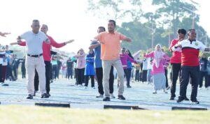 Senam sehat Pemkab Lingga tak hanya menjaga kebugaran, tetapi juga mempererat sinergi antarinstansi | f. Diskominfo Lingga