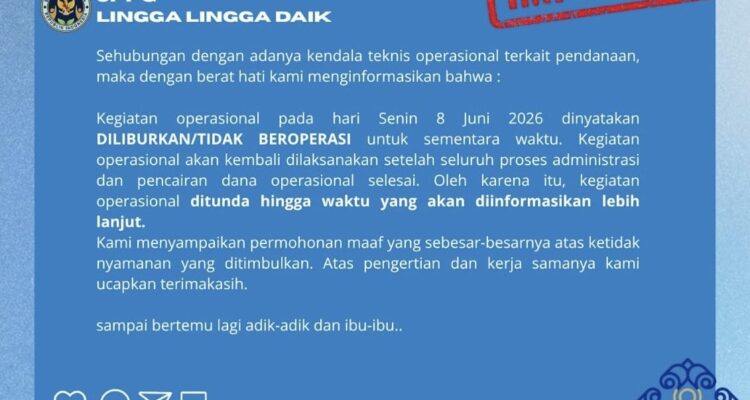 SPPG Lingga Lingga Daik di Bawah Yayasan Pasundan Bakti Pertiwi Hentikan Sementara Operasional | f. Redaksi